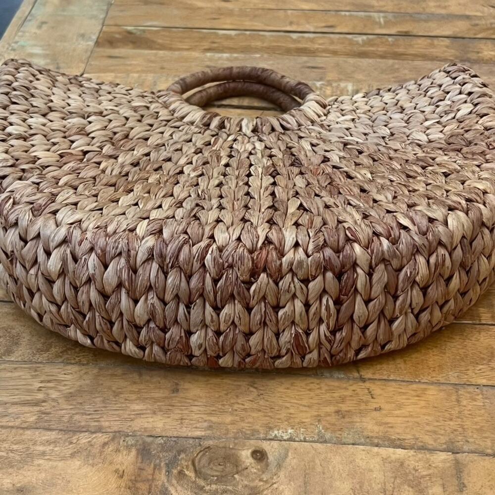 Xhilaration Straw Woven Tote Rattan Round Top Handle Handbag - Picture 11 of 13